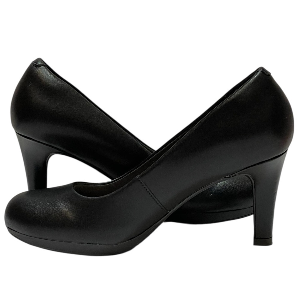 CLARKS AMBYR JOY WOMENS BLACK LEATHER PUMPS SZ 6M EUC - Picture 2 of 14
